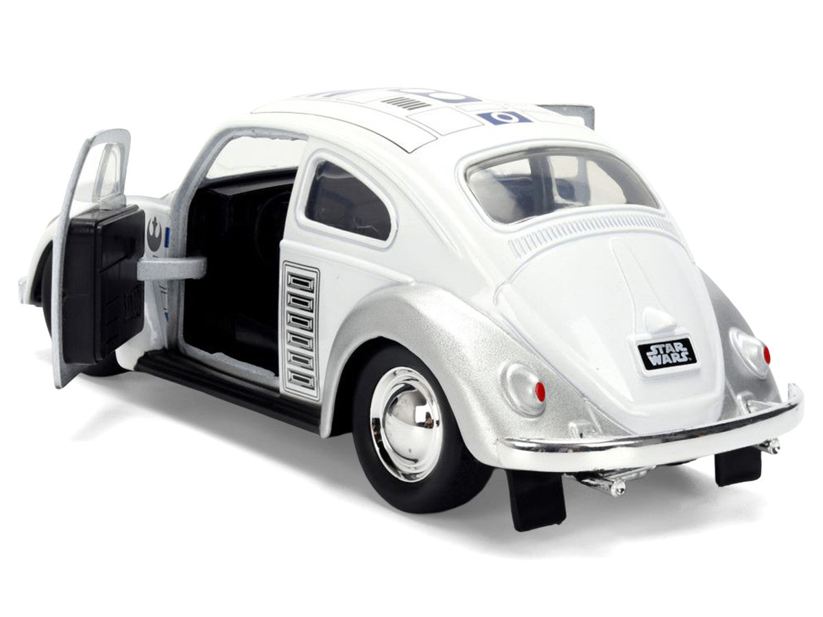 1959 Volkswagen Beetle "R2-D2" Livery White with Graphics "Star Wars" Franchise "Hollywood Rides" Series 1/32 Diecast Model Car by Jada by Jada