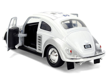 1959 Volkswagen Beetle "R2-D2" Livery White with Graphics "Star Wars" Franchise "Hollywood Rides" Series 1/32 Diecast Model Car by Jada by Jada