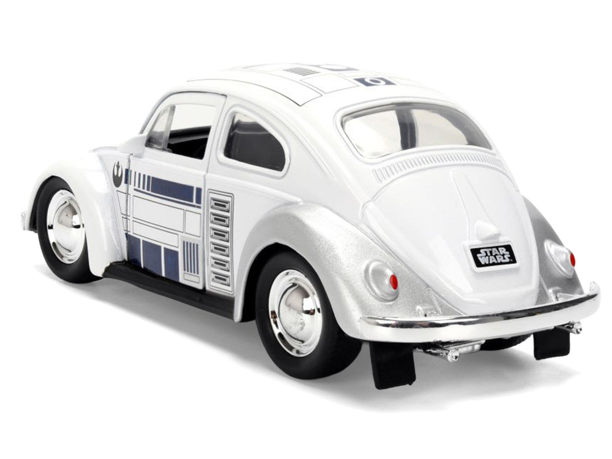 1959 Volkswagen Beetle "R2-D2" Livery White with Graphics "Star Wars" Franchise "Hollywood Rides" Series 1/32 Diecast Model Car by Jada by Jada