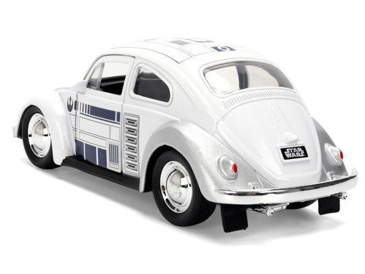 1959 Volkswagen Beetle "R2-D2" Livery White with Graphics "Star Wars" Franchise "Hollywood Rides" Series 1/32 Diecast Model Car by Jada by Jada