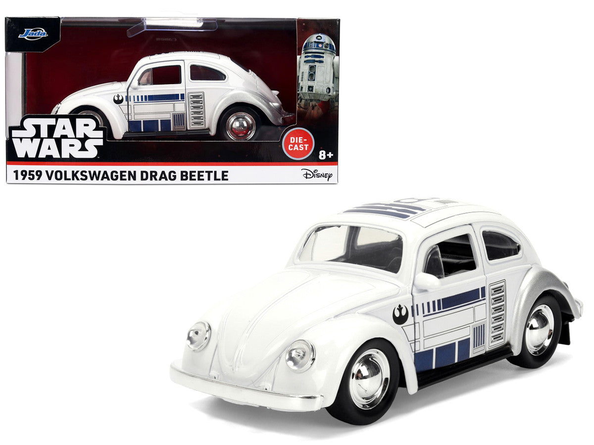 1959 Volkswagen Beetle "R2-D2" Livery White with Graphics "Star Wars" Franchise "Hollywood Rides" Series 1/32 Diecast Model Car by Jada by Jada
