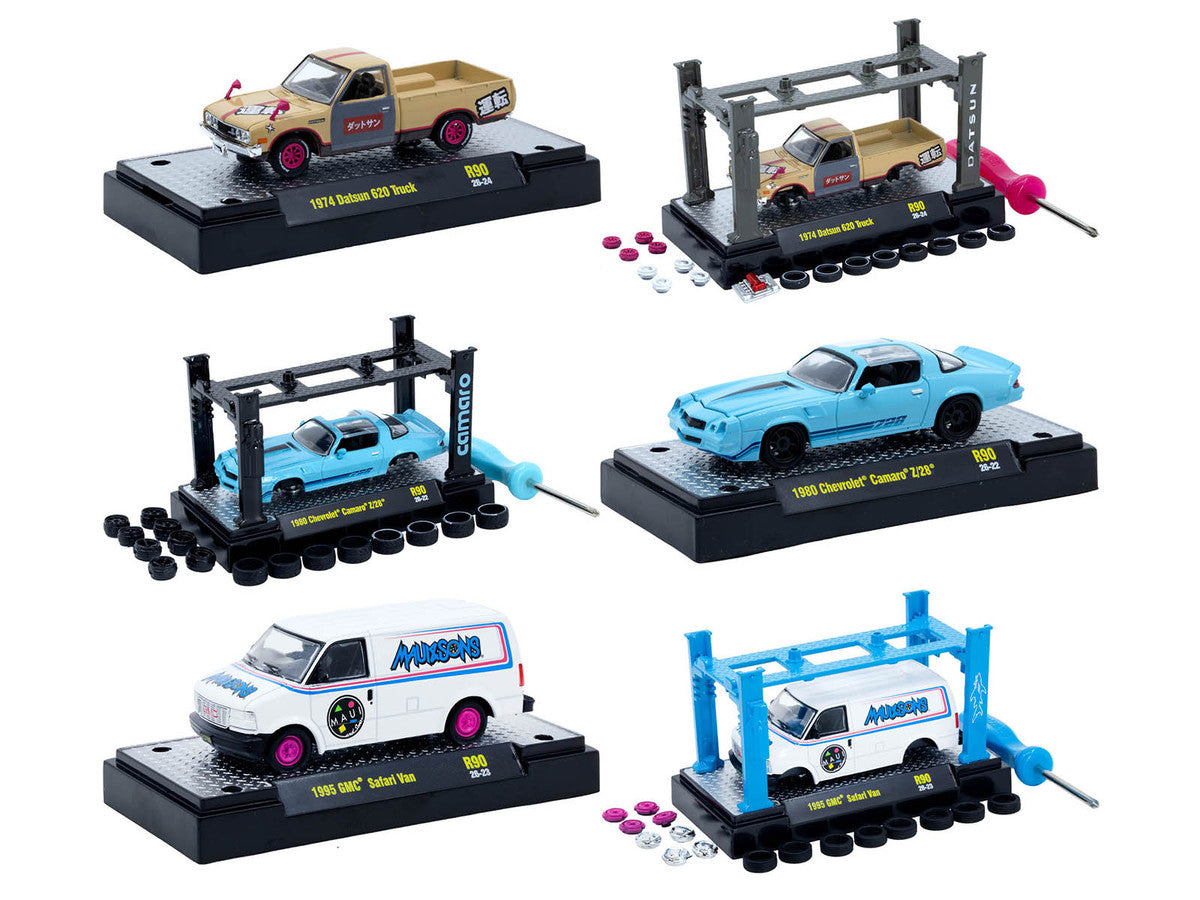 Model Kit 3 piece Car Set Release #90 Limited Edition to 6000 pieces Worldwide 1/64 Diecast Model Cars by M2 Machines-1