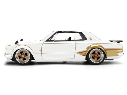 1971 Nissan Skyline 2000GT-R RHD (Right Hand Drive) White with Gold Graphics "JDM Tuners" Series 1/24 Diecast Model Car by Jada by Jada