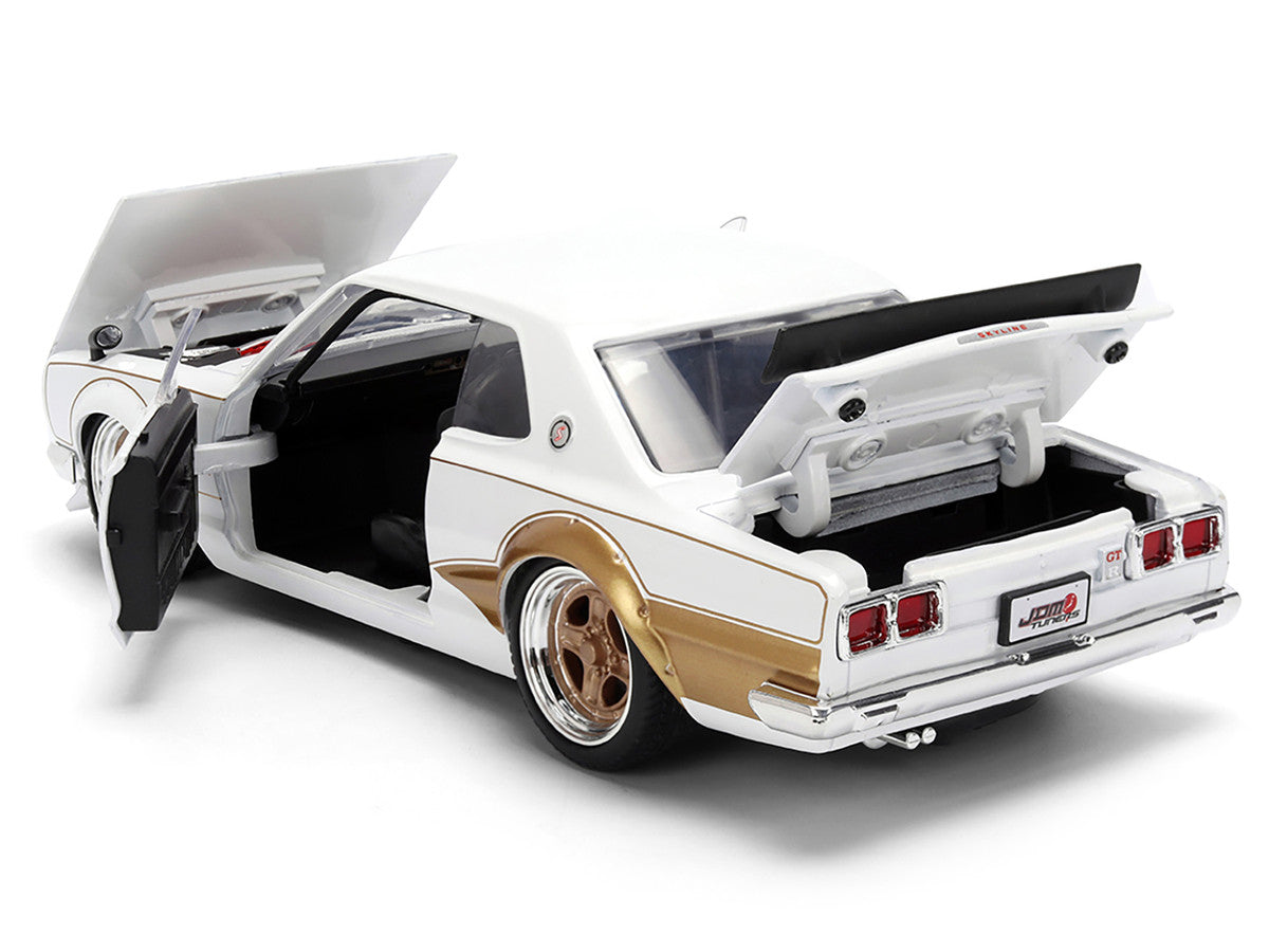 1971 Nissan Skyline 2000GT-R RHD (Right Hand Drive) White with Gold Graphics "JDM Tuners" Series 1/24 Diecast Model Car by Jada by Jada