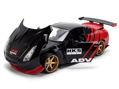 2009 Nissan GT-R (R35) Ben Sopra "Advan" Black and Red "JDM Tuners" Series 1/24 Diecast Model Car by Jada by Jada