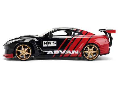2009 Nissan GT-R (R35) Ben Sopra "Advan" Black and Red "JDM Tuners" Series 1/24 Diecast Model Car by Jada by Jada