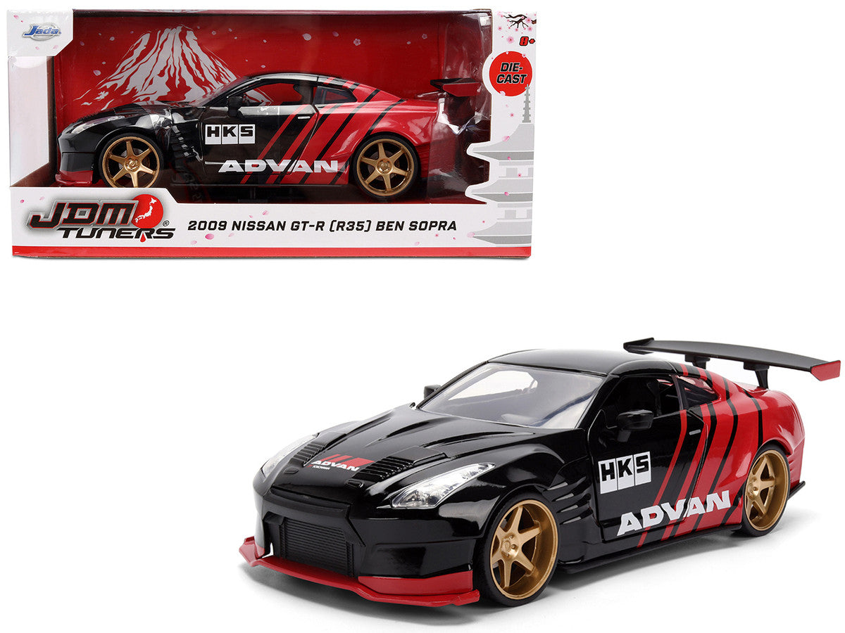 2009 Nissan GT-R (R35) Ben Sopra "Advan" Black and Red "JDM Tuners" Series 1/24 Diecast Model Car by Jada by Jada