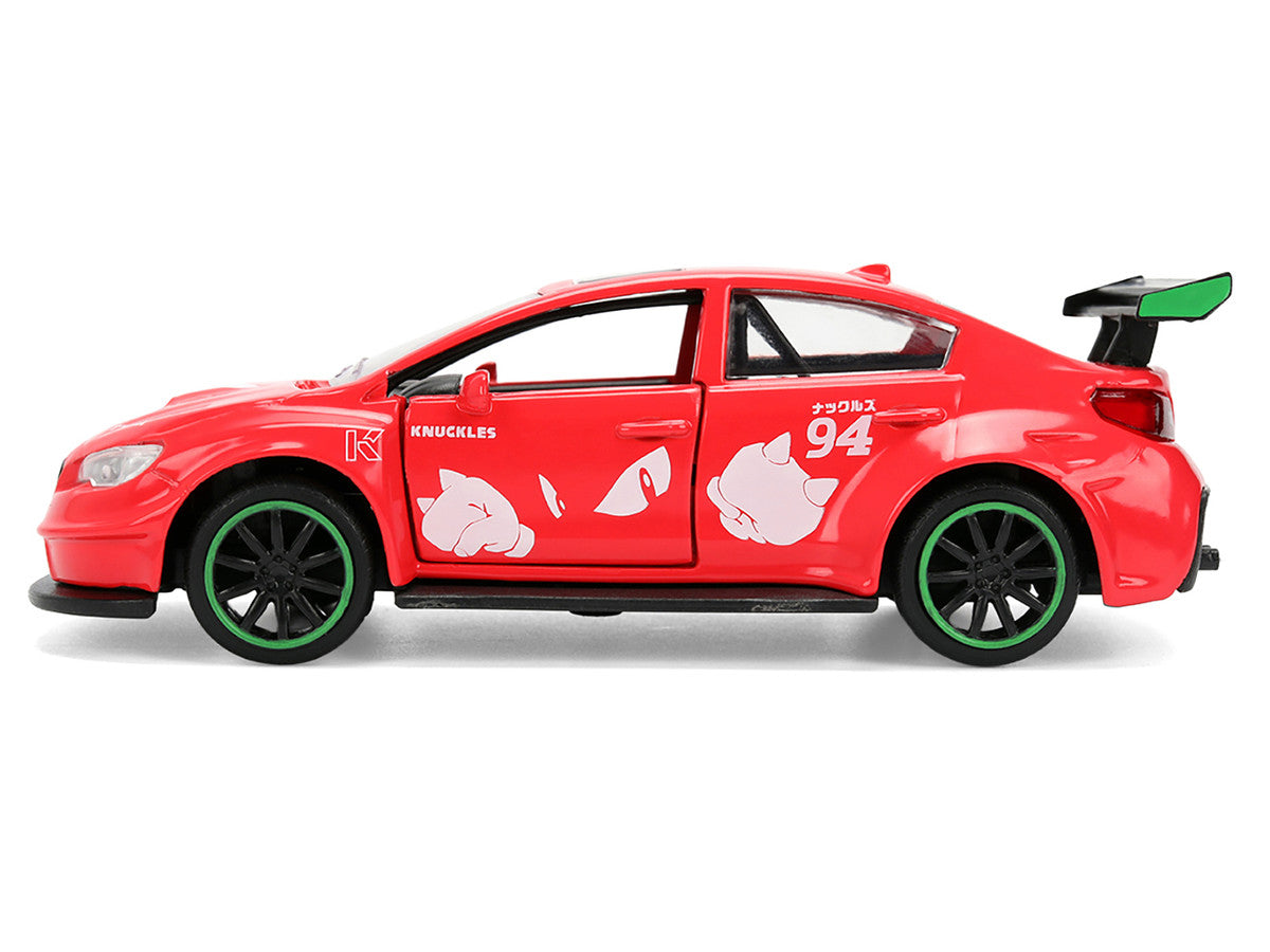 2016 Subaru WRX STI Red with "Knuckles" Graphics "Sonic the Hedgehog" (1991) Video Game "Hollywood Rides" Series 1/32 Diecast Model Car by Jada by Jada