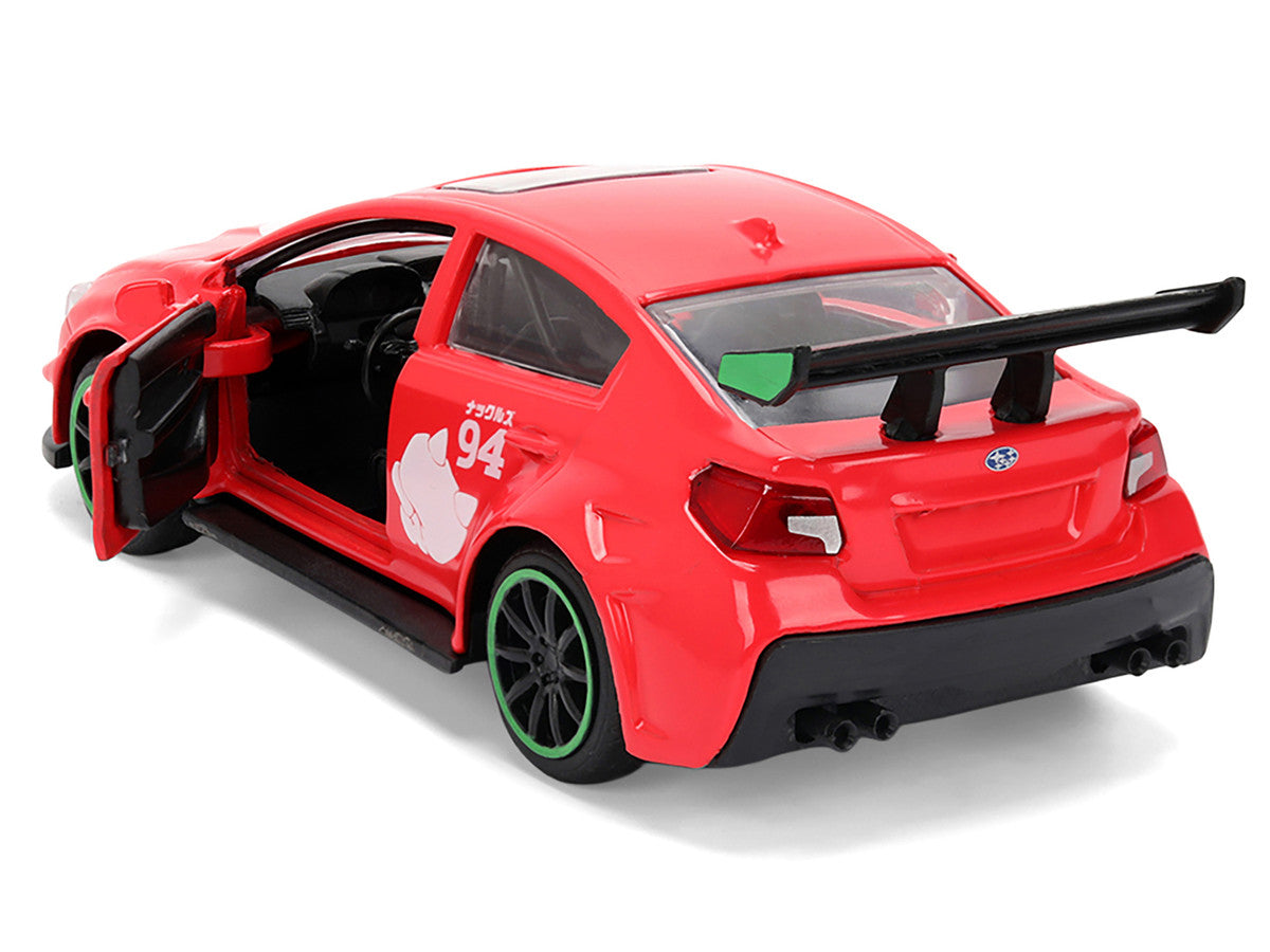 2016 Subaru WRX STI Red with "Knuckles" Graphics "Sonic the Hedgehog" (1991) Video Game "Hollywood Rides" Series 1/32 Diecast Model Car by Jada by Jada