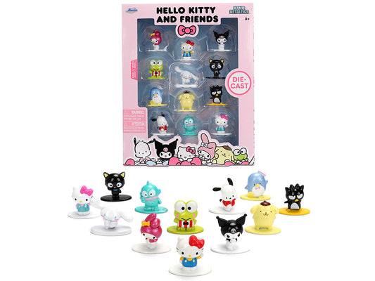 Set of 12 Diecast Figures "Hello Kitty and Friends" Franchise "Nano Metalfigs" Series Diecast Models by Jada by Jada