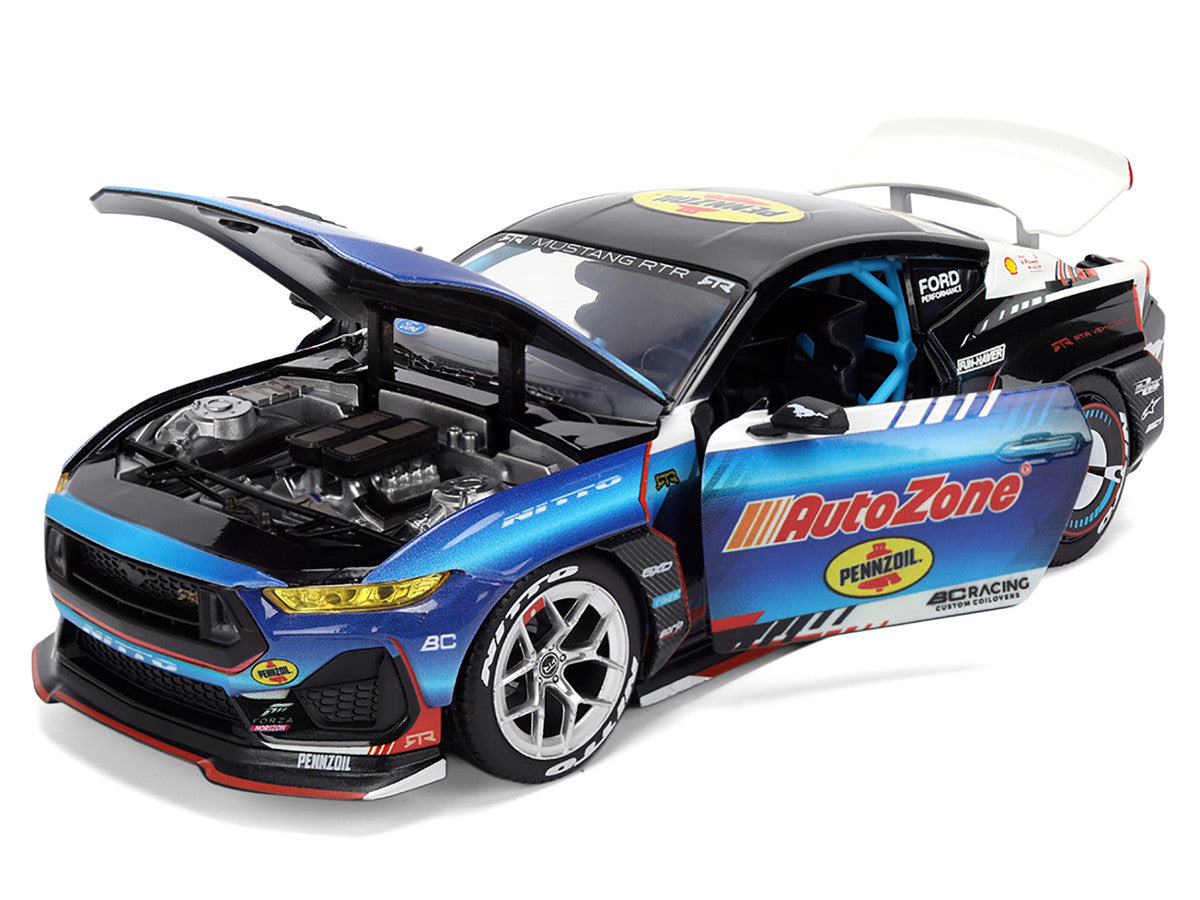 Ford Mustang RTR #130 James Deane "AutoZone" "Formula Drift PRO Championship" (2025) with Lights "RTR Vehicles" Series 1/24 Diecast Model Car by Jada by Jada