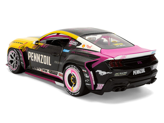 Ford Mustang RTR #213 Ben Hobson "Pennzoil" "Formula Drift PRO Championship" (2025) with Lights "RTR Vehicles" Series 1/24 Diecast Model Car by Jada by Jada