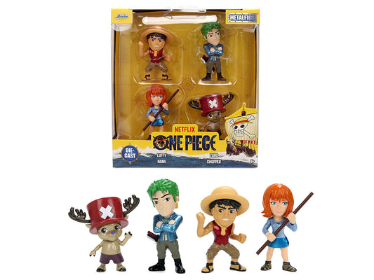 Set of 4 Diecast Figures "One Piece" (2023-Current) TV Series "Metalfigs" Series Diecast Models by Jada by Jada