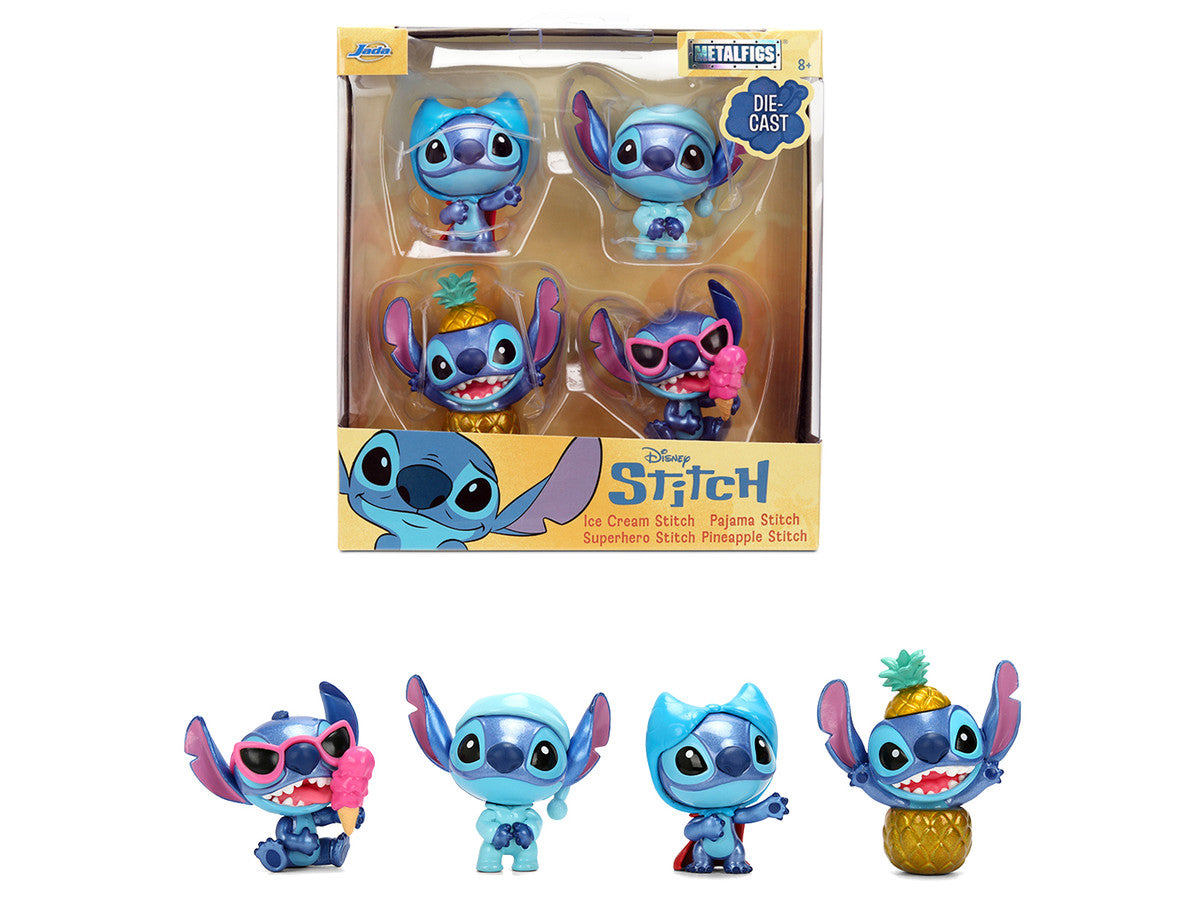 Set of 4 Diecast Figures "Disney's Stitch" Wave #3 "Metalfigs" Series Diecast Models by Jada by Jada