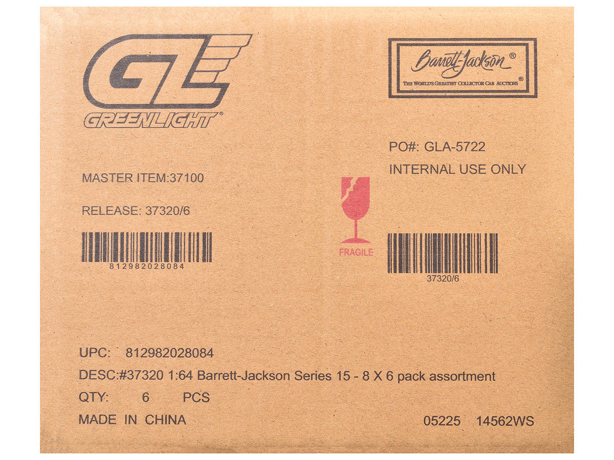 "Barrett-Jackson" Series 15 Set of 6 Cars 1/64 Diecast Model Cars by Greenlight by Greenlight