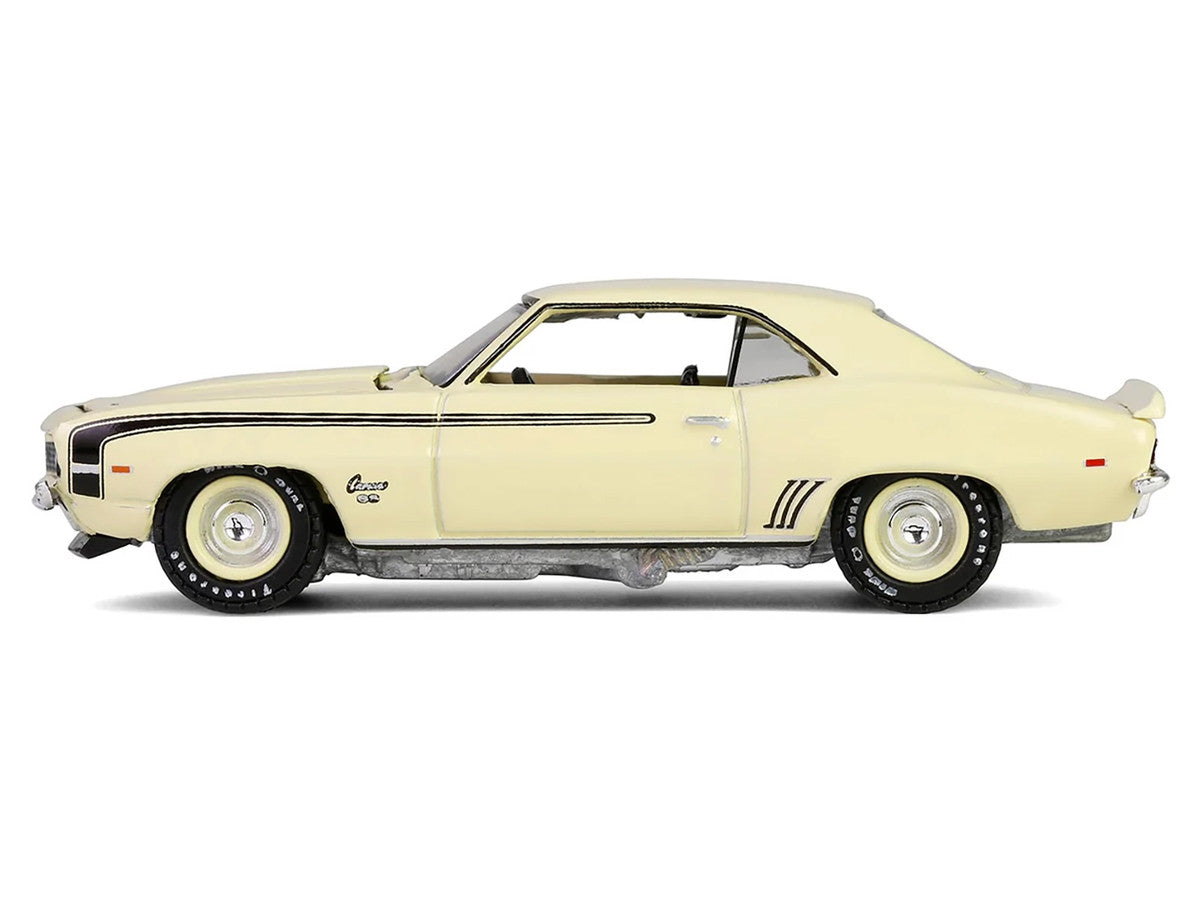 1969 Chevrolet Camaro SS 396 Butternut Yellow with Black Stripes "Barrett-Jackson" Series 15 1/64 Diecast Model Car by Greenlight by Greenlight