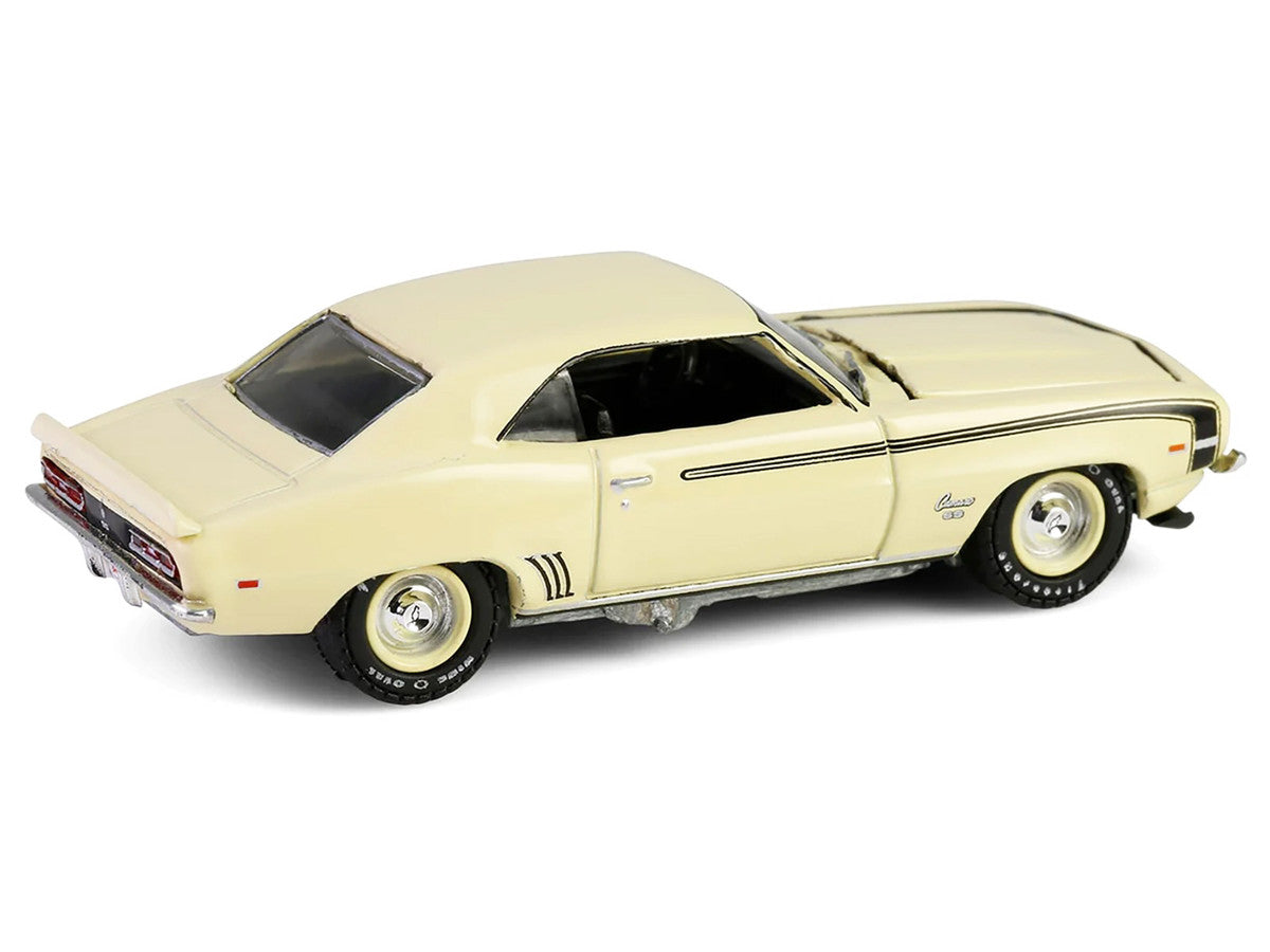 1969 Chevrolet Camaro SS 396 Butternut Yellow with Black Stripes "Barrett-Jackson" Series 15 1/64 Diecast Model Car by Greenlight by Greenlight