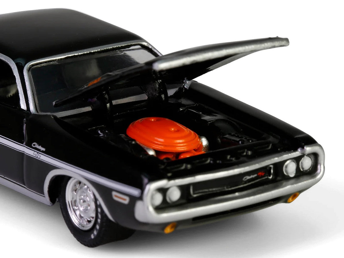1970 Dodge Challenger R/T 440 Black with White Stripes "Barrett-Jackson" Series 15 1/64 Diecast Model Car by Greenlight by Greenlight