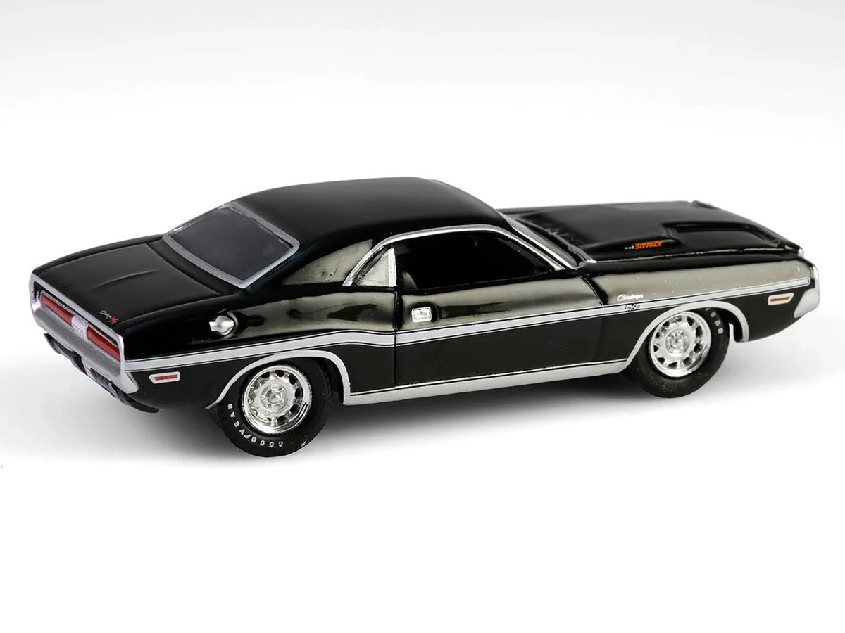 1970 Dodge Challenger R/T 440 Black with White Stripes "Barrett-Jackson" Series 15 1/64 Diecast Model Car by Greenlight by Greenlight