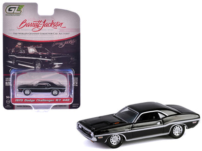 1970 Dodge Challenger R/T 440 Black with White Stripes "Barrett-Jackson" Series 15 1/64 Diecast Model Car by Greenlight by Greenlight