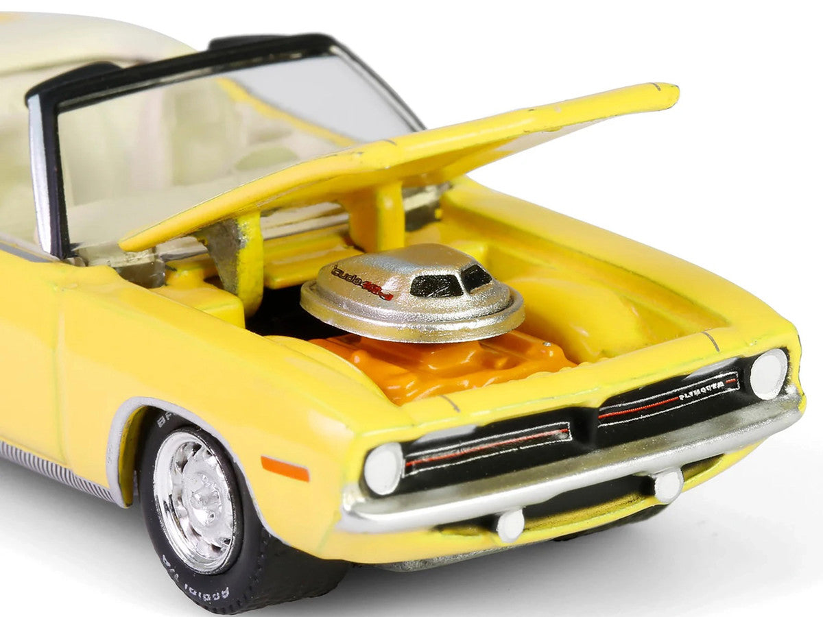 1970 Plymouth 'Cuda Convertible Yellow "Barrett-Jackson" Series 15 1/64 Diecast Model Car by Greenlight by Greenlight