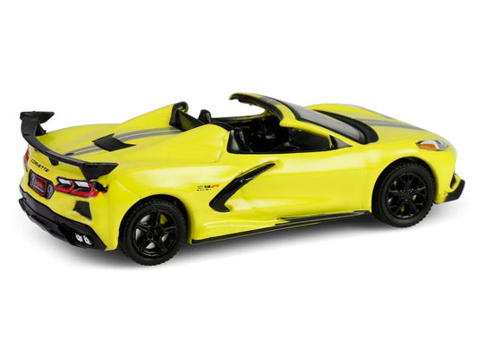 2022 Chevrolet Corvette C8.R Convertible Yellow with Silver Stripes "Barrett-Jackson" Series 15 1/64 Diecast Model Car by Greenlight by Greenlight
