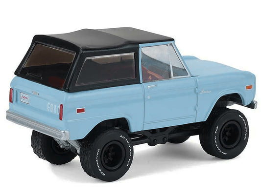 1972 Ford Bronco Custom SUV Light Blue with Black Top "Barrett-Jackson" Series 16 1/64 Diecast Model Car by Greenlight by Greenlight