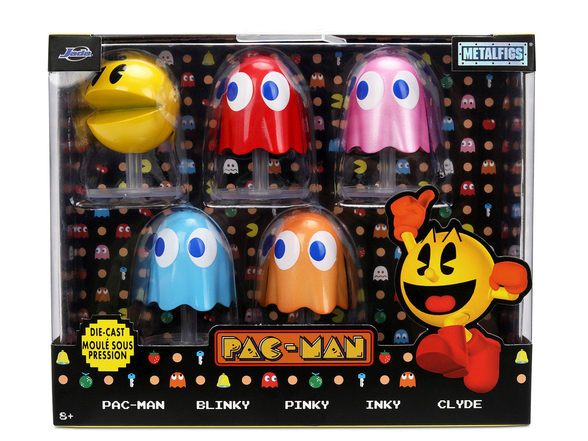 Set of 5 Diecast Figures "Pac-Man" (1980) Video Game "Metalfigs" Series Diecast Models by Jada by Jada