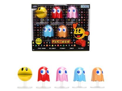 Set of 5 Diecast Figures "Pac-Man" (1980) Video Game "Metalfigs" Series Diecast Models by Jada by Jada