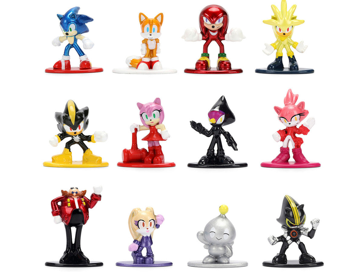 Set of 12 Diecast Figures "Sonic The Hedgehog" Video Games "Nano Metalfigs" Series Diecast Models by Jada by Jada
