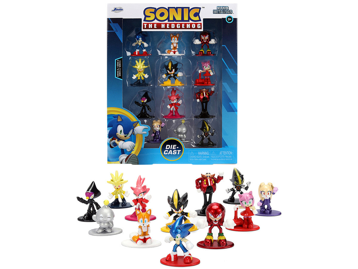 Set of 12 Diecast Figures "Sonic The Hedgehog" Video Games "Nano Metalfigs" Series Diecast Models by Jada by Jada