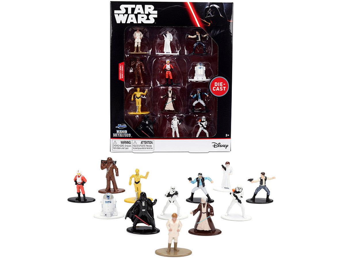 Set of 12 Diecast Figures "Star Wars" Movie Franchise "Nano Metalfigs" Series Diecast Models by Jada by Jada