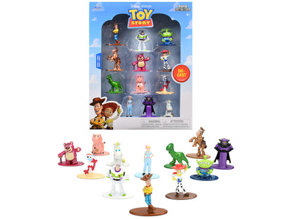 Set of 12 Diecast Figures "Toy Story" Movie Franchise "Nano Metalfigs" Series Diecast Models by Jada by Jada