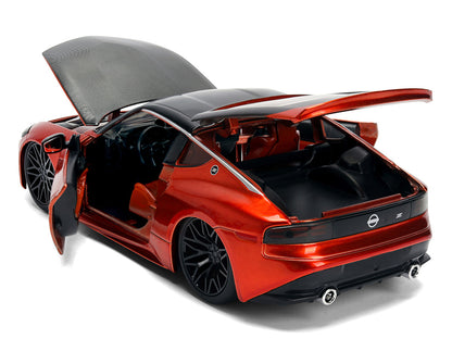 2023 Nissan Z Orange Metallic with Carbon Hood and Black Top "JDM Tuners" Series 1/24 Diecast Model Car by Jada by Jada