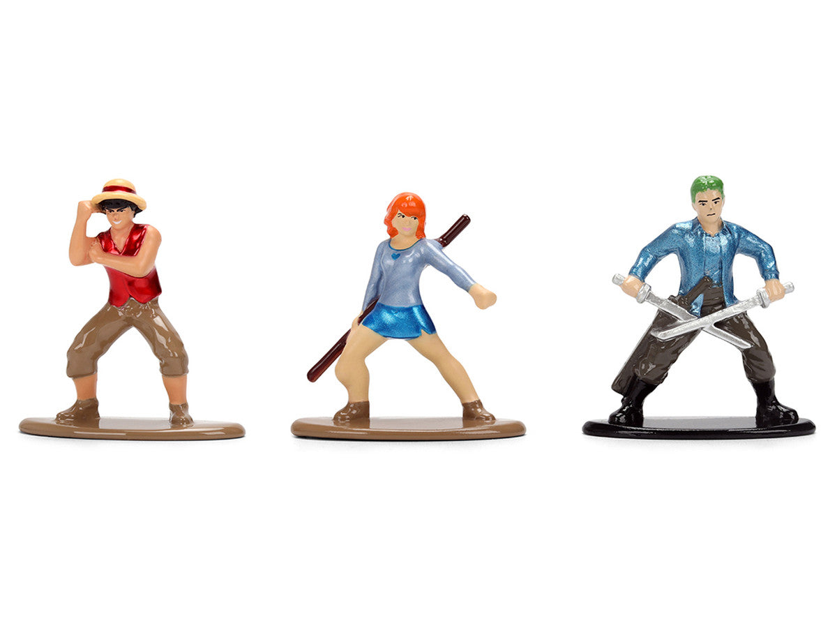 Set of 3 Diecast Figures "One Piece" (2023-Current) TV Series "Nano Metalfigs" Series Diecast Models by Jada by Jada