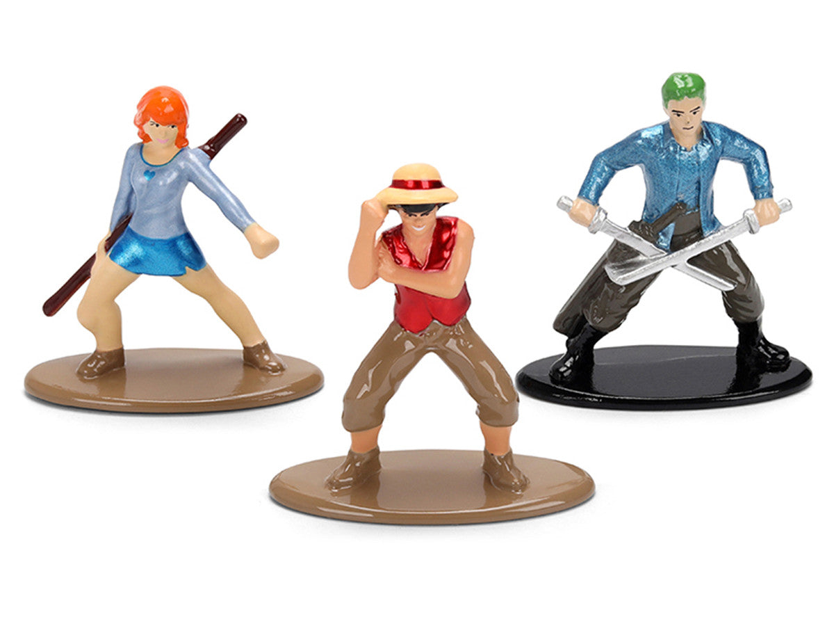 Set of 3 Diecast Figures "One Piece" (2023-Current) TV Series "Nano Metalfigs" Series Diecast Models by Jada by Jada