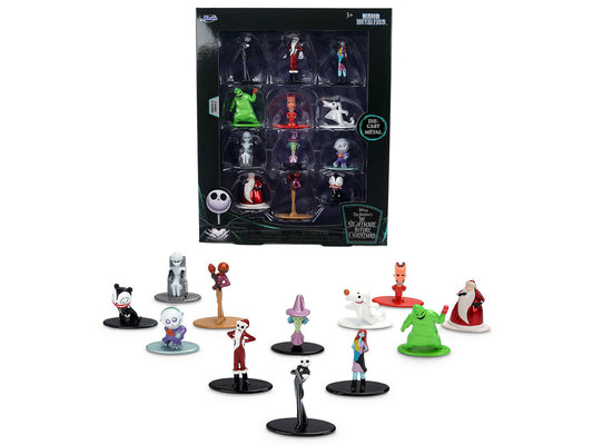 Set of 12 Diecast Figures "The Nightmare Before Christmas" (1993) Movie "Nano Metalfigs" Series Diecast Models by Jada by Jada