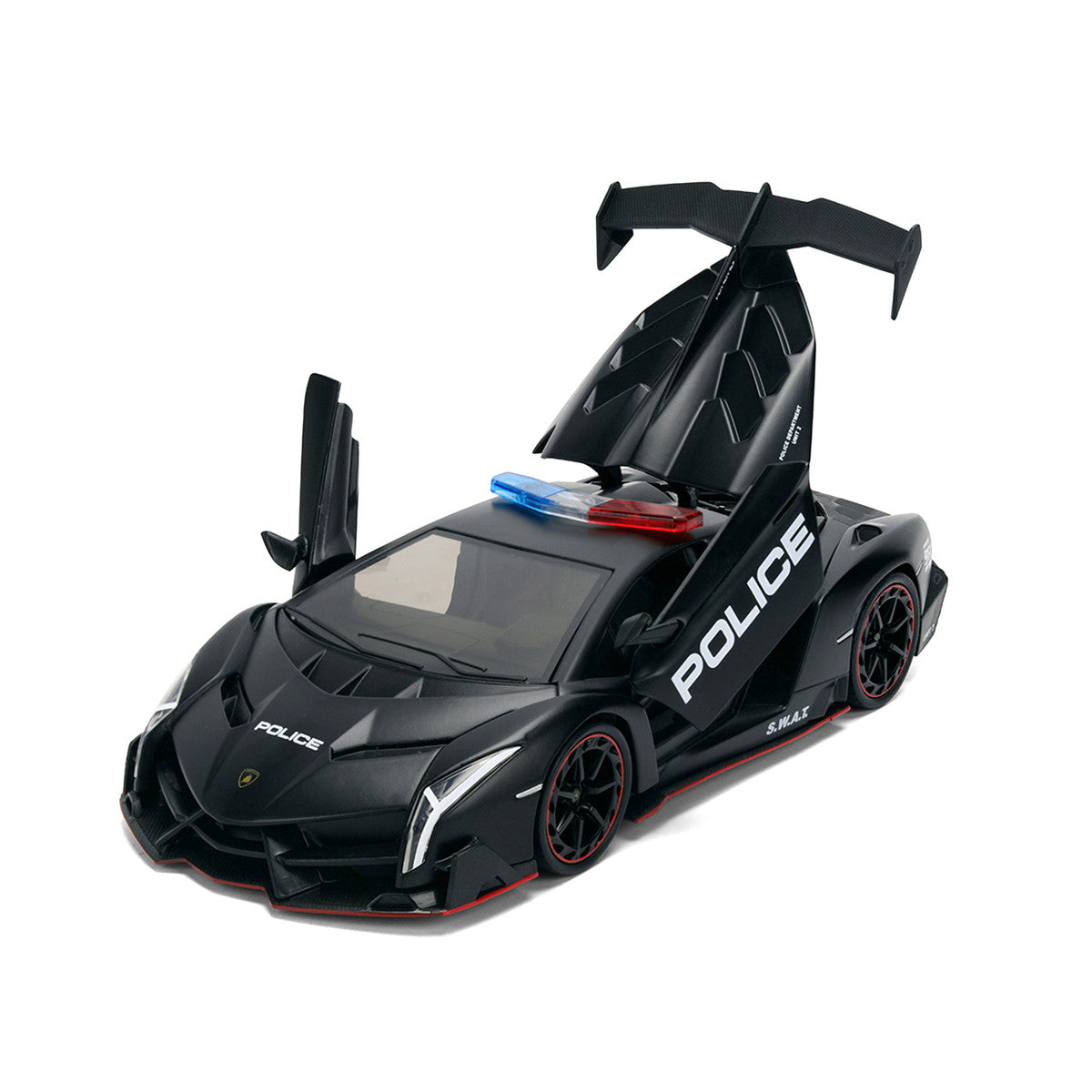 Lamborghini Veneno "Police" Matt Black "Hyper-Spec" Series 1/24 Diecast Model Car by Jada by Jada