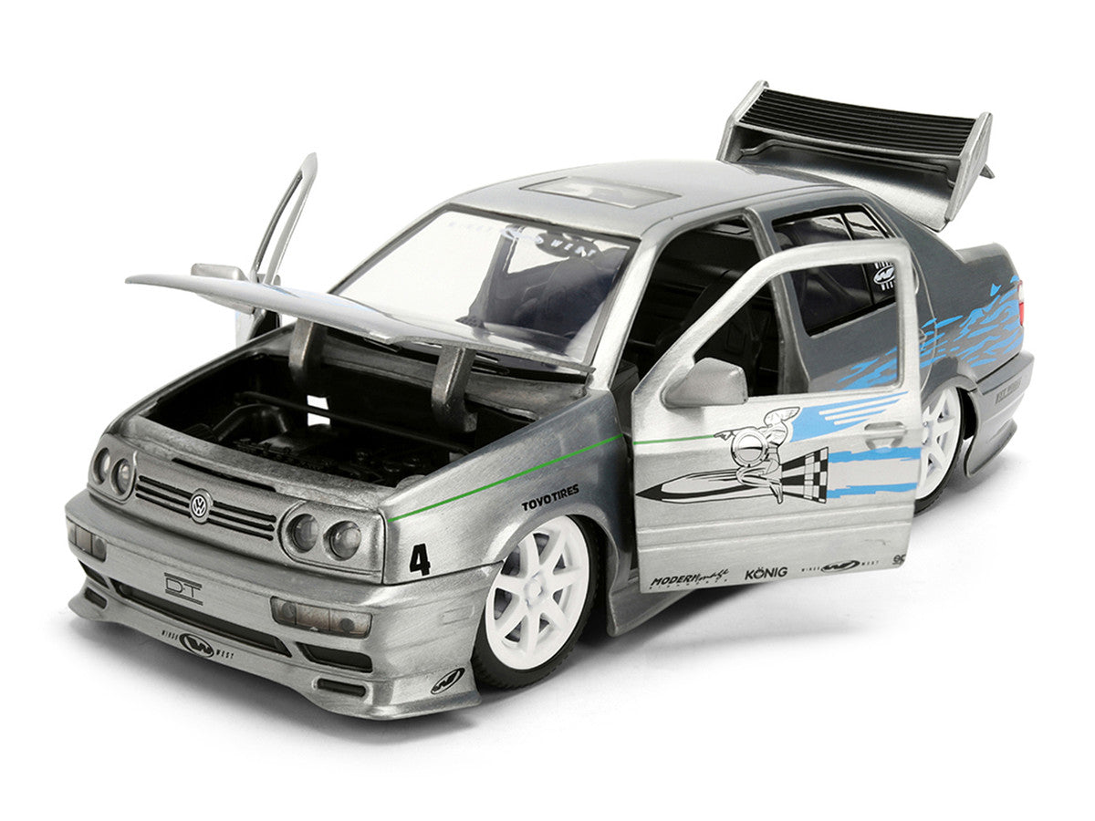 Volkswagen Jetta Raw Metal Color Brush Finish "The Fast and the Furious" (2001) Movie "25 Years of Fast & Furious" Series 1/24 Diecast Model Car by Jada by Jada