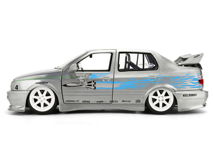 Volkswagen Jetta Raw Metal Color Brush Finish "The Fast and the Furious" (2001) Movie "25 Years of Fast & Furious" Series 1/24 Diecast Model Car by Jada by Jada