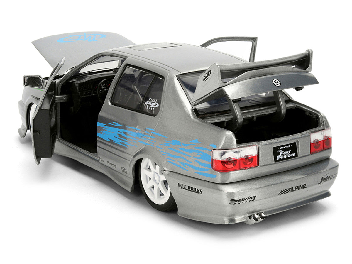 Volkswagen Jetta Raw Metal Color Brush Finish "The Fast and the Furious" (2001) Movie "25 Years of Fast & Furious" Series 1/24 Diecast Model Car by Jada by Jada