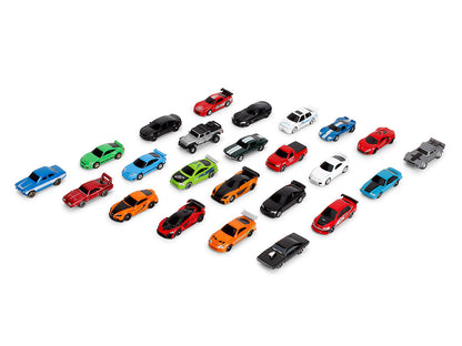 25 Years of Fast & Furious Advent Calendar Set of 24 Nano Cars "Nano Hollywood Rides" Series Diecast Model Cars by Jada by Jada