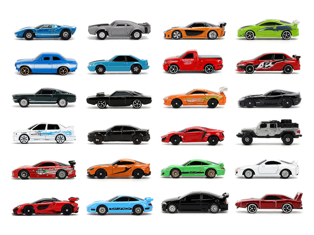 25 Years of Fast & Furious Advent Calendar Set of 24 Nano Cars "Nano Hollywood Rides" Series Diecast Model Cars by Jada by Jada