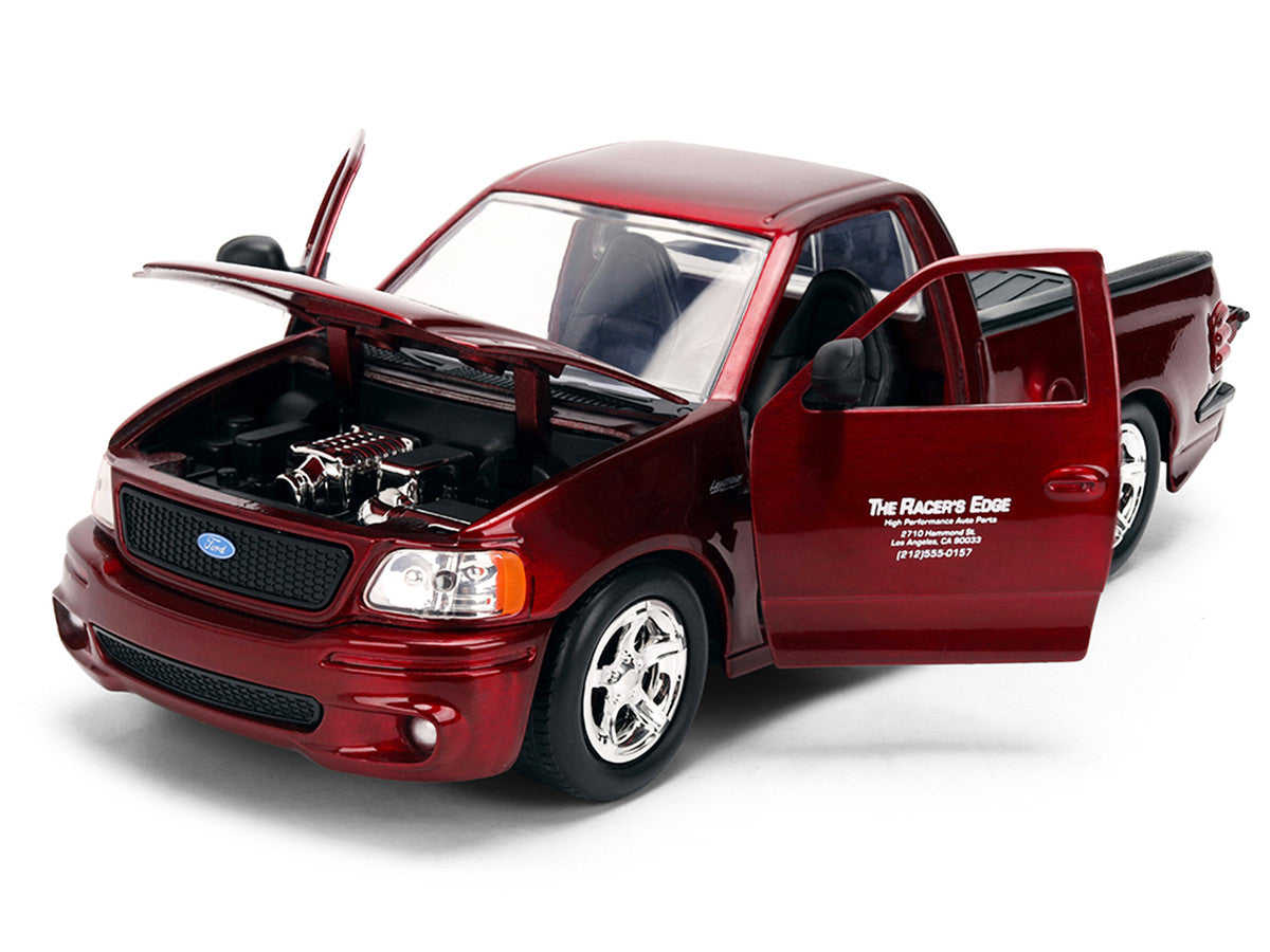 Ford F-150 SVT Lightning Pickup Truck Red Color Brush Finish "The Fast and the Furious" (2001) Movie "25 Years of Fast & Furious" Series 1/24 Diecast Model Car by Jada by Jada