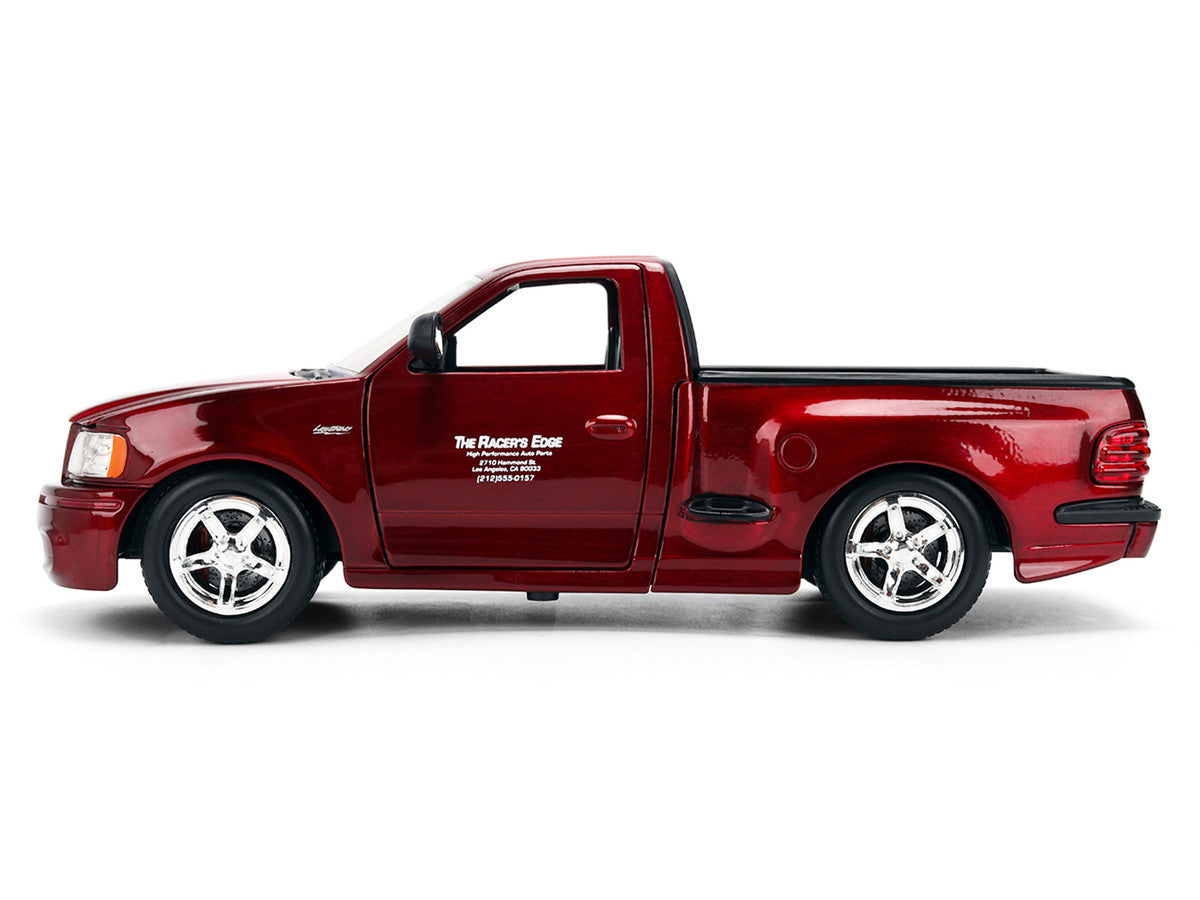 Ford F-150 SVT Lightning Pickup Truck Red Color Brush Finish "The Fast and the Furious" (2001) Movie "25 Years of Fast & Furious" Series 1/24 Diecast Model Car by Jada by Jada