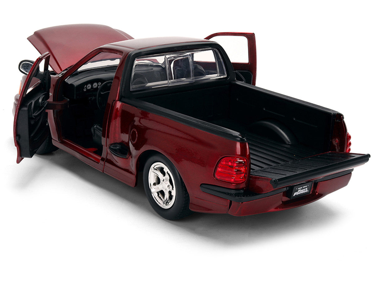 Ford F-150 SVT Lightning Pickup Truck Red Color Brush Finish "The Fast and the Furious" (2001) Movie "25 Years of Fast & Furious" Series 1/24 Diecast Model Car by Jada by Jada