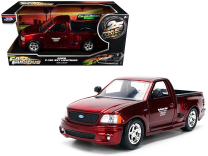 Ford F-150 SVT Lightning Pickup Truck Red Color Brush Finish "The Fast and the Furious" (2001) Movie "25 Years of Fast & Furious" Series 1/24 Diecast Model Car by Jada by Jada