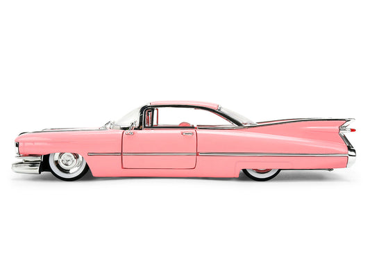 1959 Cadillac Coupe DeVille Pink with Pink and White Interior "Showroom Floor" Series 1/24 Diecast Model Car by Jada by Jada