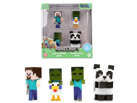 Set of 4 Diecast Figures "Minecraft" Video Game Wave 7 "Metalfigs" Series Diecast Models by Jada by Jada
