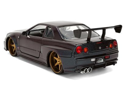 1999 Nissan Skyline GT-R (R34) RHD (Right Hand Drive) Magic Purple Metallic "JDM Tuners" Series 1/24 Diecast Car Model by Jada-4